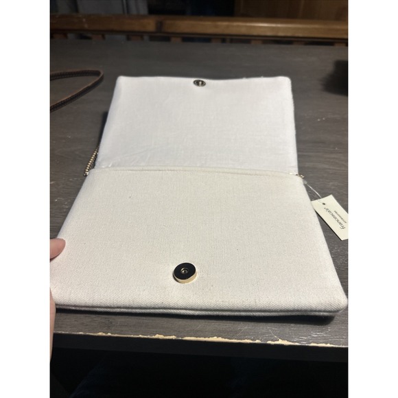 Francesca's Happily Ever After Beaded Clutch Bride Wedding Shower Handbag Purse - Picture 2 of 9